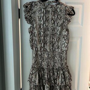TCEC Snake Print Smocked Waist Mini Dress Size Large
